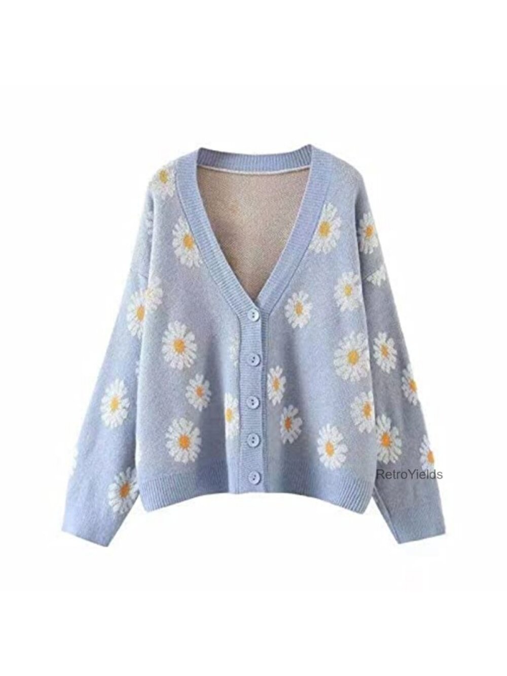 Women's Long Sleeve Cardigan Sweater Knit V Neck Button Down